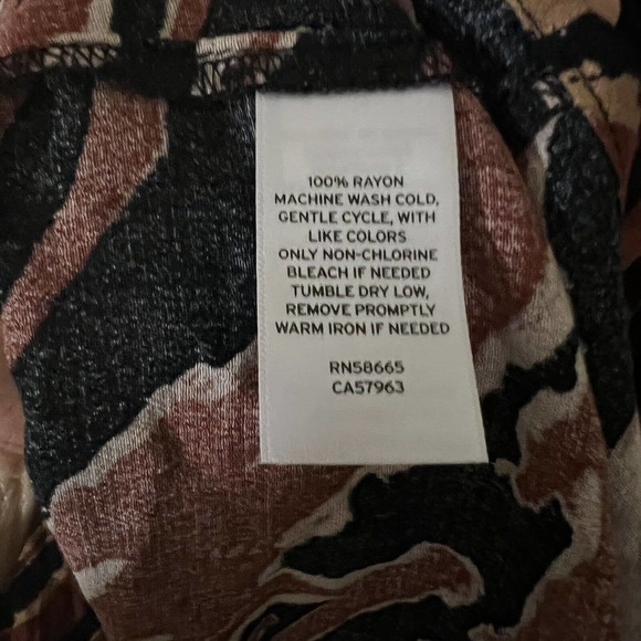 BP Nordstrom NWT Long Slv Fit Flare A Line Dress Brown Print Casual Sz 2XS XXS - Picture 6 of 6